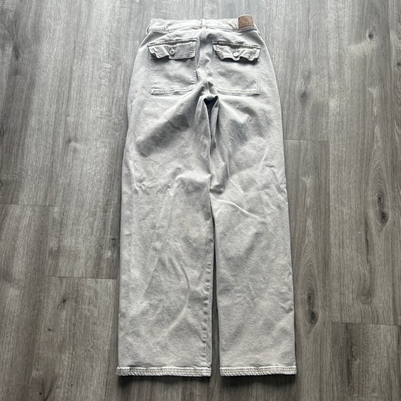 American Eagle Outfitters Women Light Wash Wide Leg Jeans Stretch Long Size 6 - Picture 7 of 9